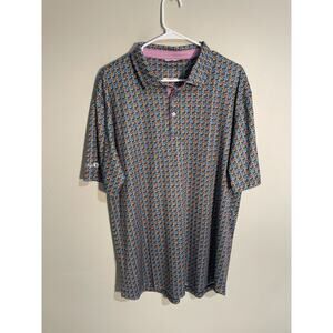 Swannies Men's Golf Polo Shirt Men's XL Violet All Over Print Performance